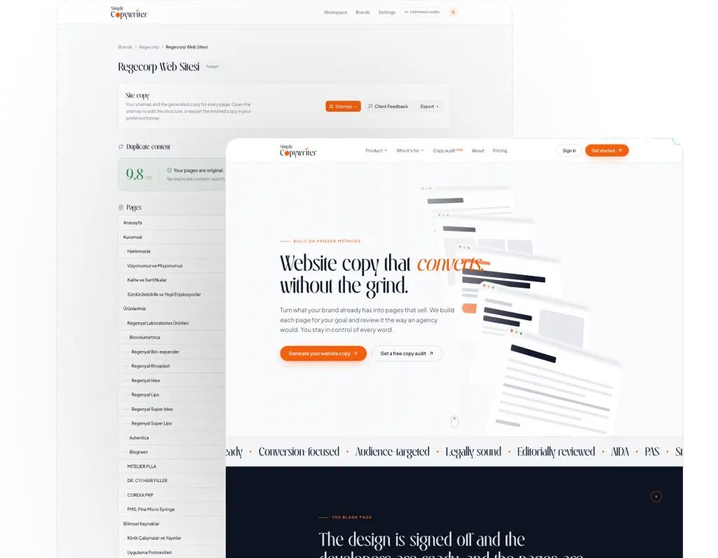 The SimpleCopywriter marketing site